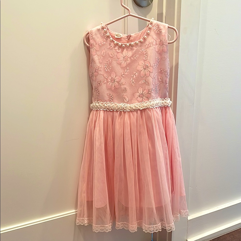 Elegant Pink Floral Kids Dress